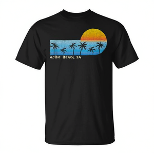 Camiseta Hobie Beach ZA Palm Trees Sunset, color negro, unisex, talla para adultos - Product Image 2
