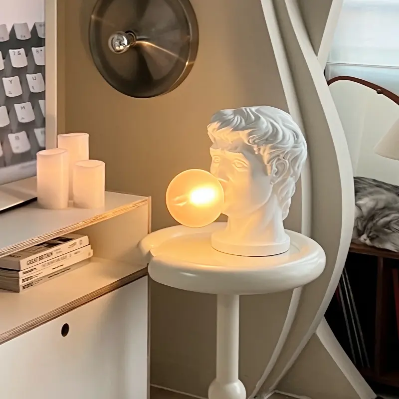 Arte creativo Villa Hotel soplando burbujas escultura vino gabinete decoración sala de estar porche resina lámpara de mesa