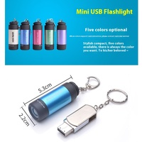 Gantungan Kunci Mini isi ulang USB, senter portabel terang pencahayaan harian IP65 LED 1000 lumen ABS & badan PC