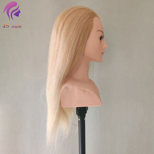 Tête de Mannequin <span class=keywords><strong>cheveux</strong></span> naturels longs, 21 pouces, avec épaules, outil d'entraînement professionnel, chevelure naturelle, 100% - Product Image 1