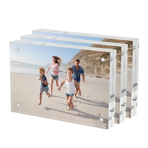 Acrylic <b>Picture</b> <b>Frame</b> Clear <b>Double</b> <b>Sided</b> Photo <b>Frame</b> With Magnetic Acrylic Self Standing for Tabletop Display - Product Image 1