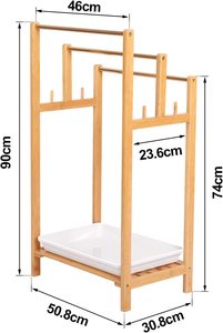 <span class=keywords><strong>Porte</strong></span>-serviettes en bambou pour salle <span class=keywords><strong>de</strong></span> bain, barre <span class=keywords><strong>de</strong></span> serviettes <span class=keywords><strong>de</strong></span> <span class=keywords><strong>plage</strong></span> autoportante à 3 niveaux, <span class=keywords><strong>porte</strong></span>-serviettes en bois avec étagère <span class=keywords><strong>de</strong></span> rangement inférieure pour le bain - Product Image 4