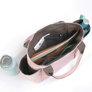 Sac fourre-tout multifonctionnel en toile bleue pour femmes, vente en gros, avec poches, idéal pour le shopping - Product Image 3