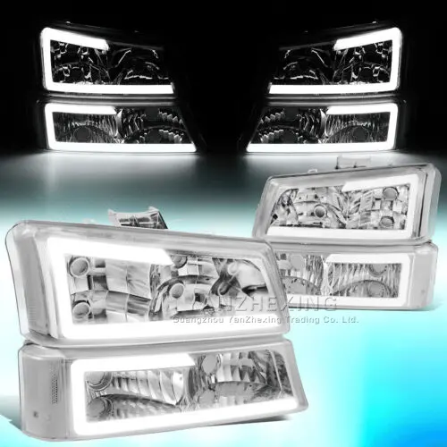 Yzx Voor 2003 2004 2005 2006 2007 Chevrolet Silverado Lawine Led Drl Bar Koplamp Bumperlamp Chroom/Helder/Rook