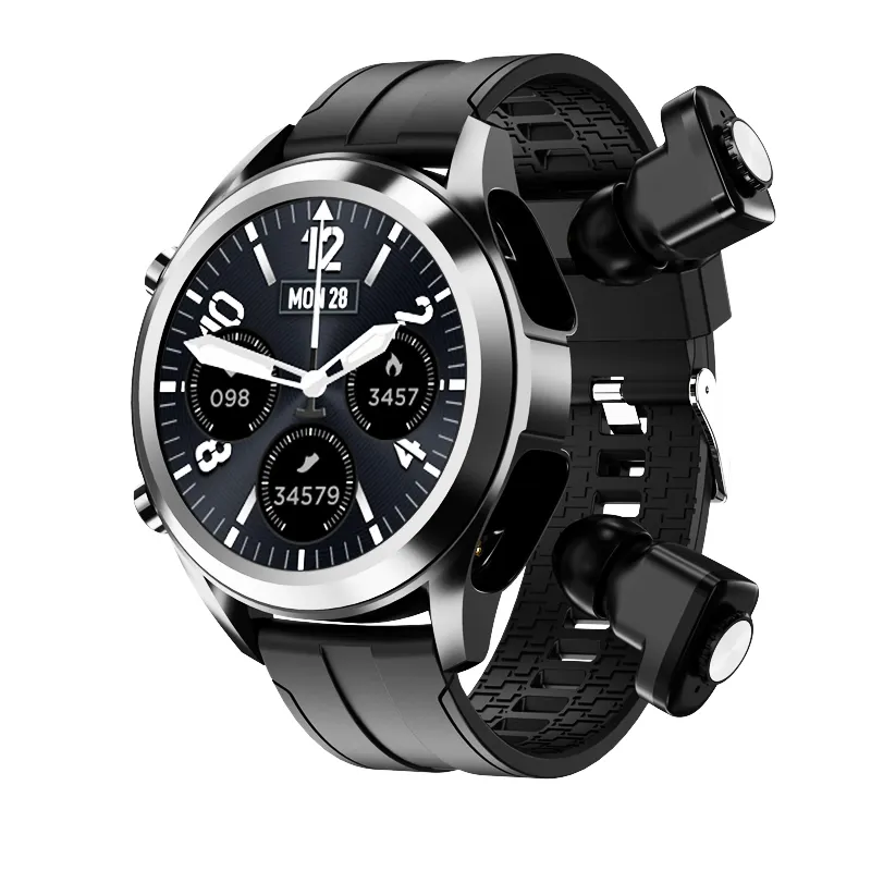 Aiwo Handen Vergoeding Draagbare Activiteit Fitness Trackers Waterdichte IP68 Smart Horloge Tws Oortelefoon Hoofdtelefoon Horloge Voor Sport