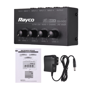 Mezclador de <span class=keywords><strong>Audio</strong></span> Mono de Línea de 4 Canales Ultracompacto MX400, Mezclador de Sonido de Bajo Ruido para Pequeños Bares y Clubes - Product Image 5