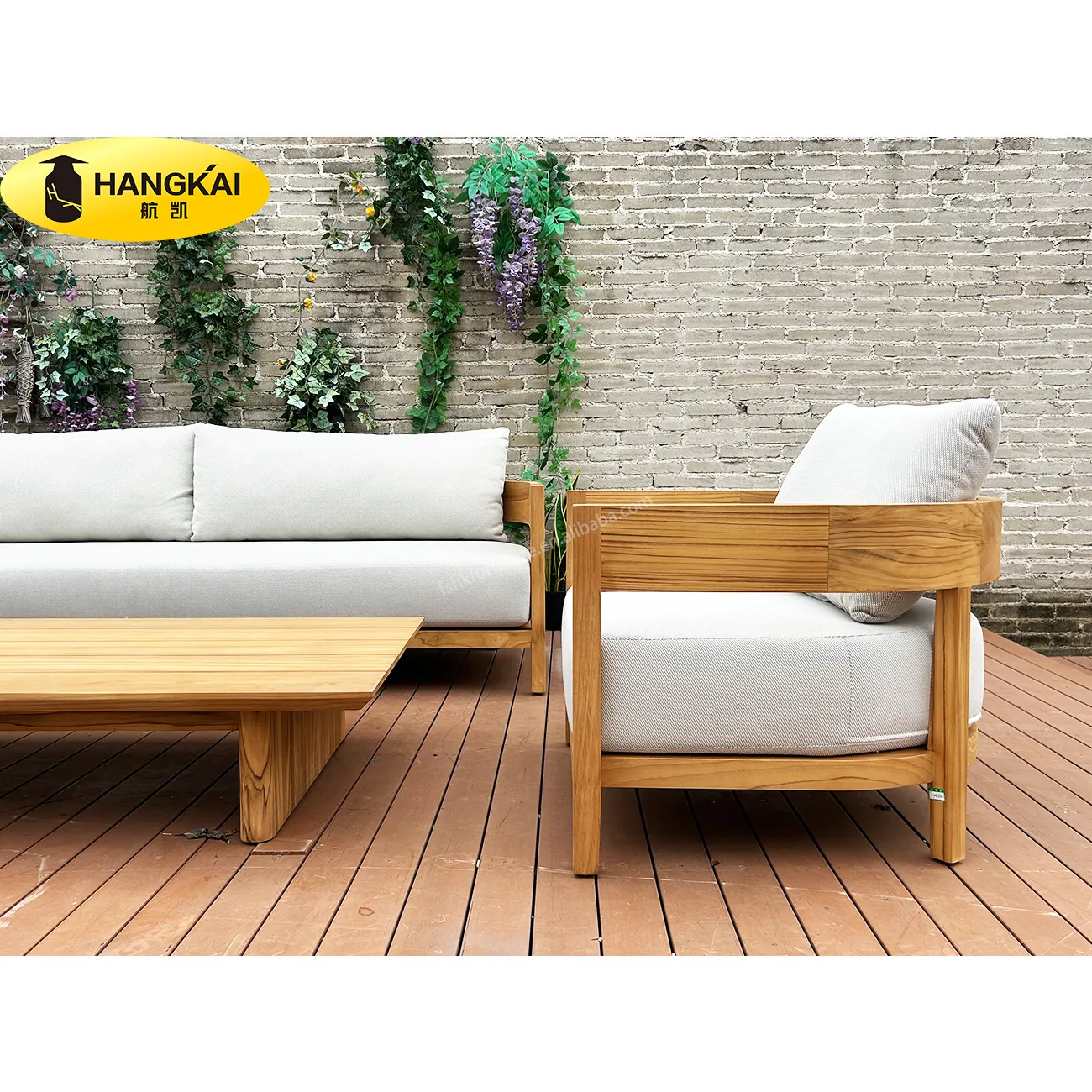 Outdoor sofá moderno sofá teca madeira móveis jardim pátio sofás