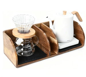Organizador de Barra de Café de Madera de Acacia Personalizado, Soporte para <span class=keywords><strong>Cafetera</strong></span> Chemex, Portafiltros de Papel para Café, para Encimera - Product Image 1