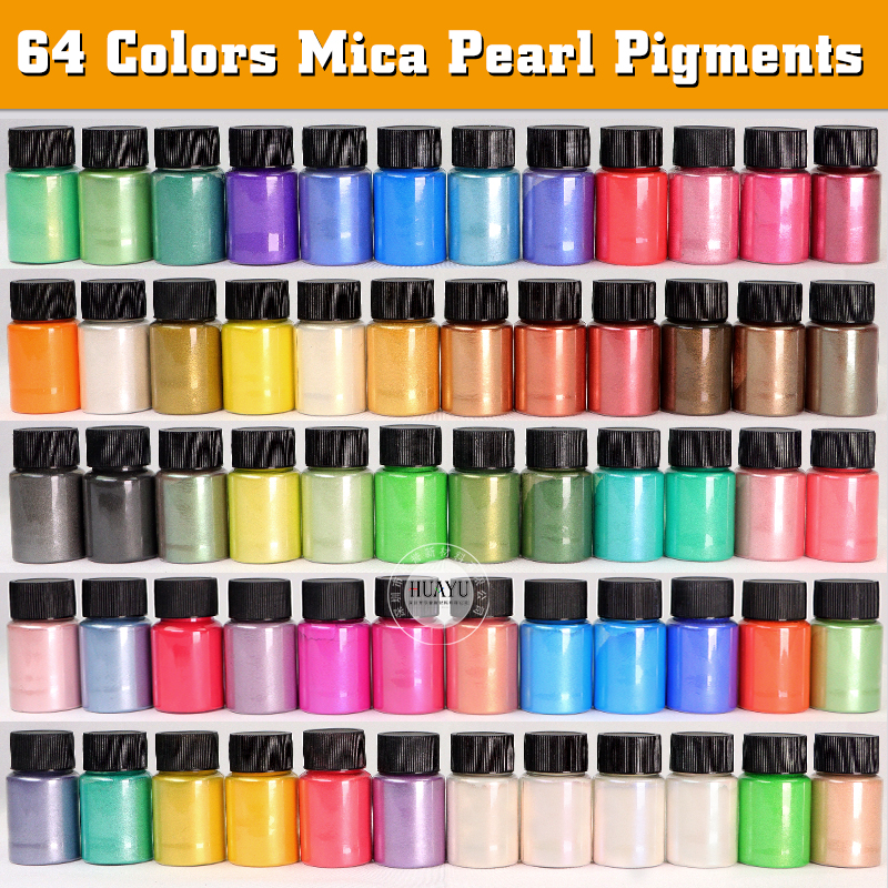 65 Color Natural Mica Pearl Pigment Bulk Mica Powder Pigment For Paint Epoxy Resin Soap