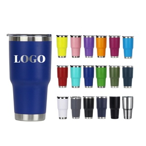 도매 사용자 정의 로고 30 oz 스테인레스 스틸 여행 커피 텀블러 컵 뚜껑과 빨대로 이중 벽 및 진공 절연 - Product Image 1
