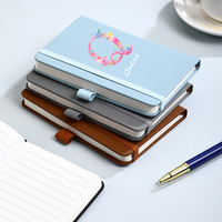 Carnet en cuir PU de haute qualité A5/A6 avec logo personnalisé et bande élastique pour l'école, le bureau, les cadeaux promotionnels