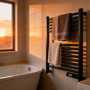 Sèche-serviettes <span class=keywords><strong>électrique</strong></span> pour salle de bain avec affichage numérique, minuterie et thermostat pour toilettes - Product Image 3