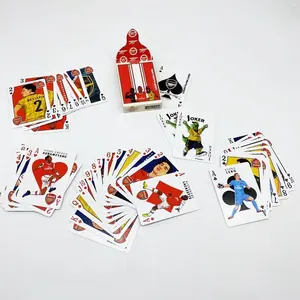 Custom Printing Football Player Pictures Linen Playing Cards Manufacture Casual Games Football Star Match Attax Playing Cards