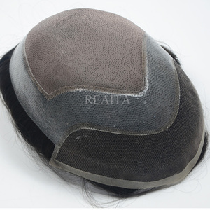 Parrucca con sistema di <span class=keywords><strong>capelli</strong></span> Remy personalizzata per uomo fatto a mano di sostituzione dei <span class=keywords><strong>capelli</strong></span> da uomo <span class=keywords><strong>Toupet</strong></span> in pizzo con <span class=keywords><strong>capelli</strong></span> umani - Product Image 3