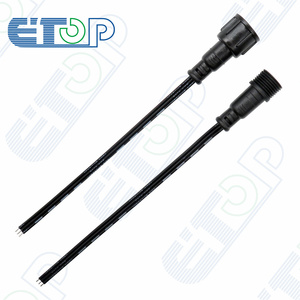 אטop xconnecting עמיד למים 3 מחברים ליבה 3 סיכה שחור שטוח עמיד למים פיגמס/נקבה - Product Image 3