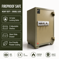 Coffre-fort ignifuge en acier robuste, Caja Fuerte, 102 cm, grand coffre de sécurité commercial, serrure à double clé pour la maison et le bureau