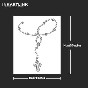 INKARTLINK - Pegatinas <span class=keywords><strong>de</strong></span> Tatuajes Temporales para el Cuerpo, Diseño <span class=keywords><strong>de</strong></span> Rosario y Cruz, Resistentes al Agua, Ecológicas, Duran 15 Días, Venta al por Mayor - Product Image 4
