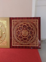 Panneau mural/plafond en relief doré de luxe - Motif de lotus et de nuage chinois, pour plafond artistique, mur d'accentuation, hall d'hôtel