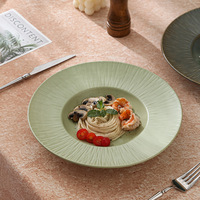 Services de table japonais XUANHUI, faits à la main, en forme de chapeau de paille, assiette à pâtes, utilisables au micro-ondes, lavables au lave-vaisselle, en porcelaine, sains pour les aliments, personnalisables