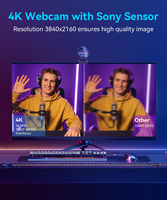 Kamera Streaming EMEET S600 Autofokus 4K 60FPS dengan Pengenalan Gerakan AI dan Mikrofon Berbahan Aluminium Alloy