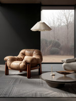 Fauteuil simple en PU design, style médiéval, esthétique Wabi-Sabi, pour salon, balcon, détente