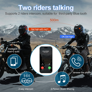 Auriculares de motocicleta Y5X personalizados de fábrica para compartir música 4 personas grupo intercomunicador auriculares de diente azul para casco - Product Image 3