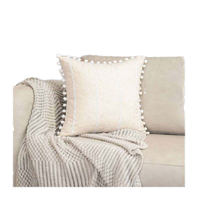 Innermor Woven Modern Pompom Cushion Cover <b>Throw</b> Pillows Square Shape Customizable for Home Hotel Hospital Use New Year's - Product Image 1
