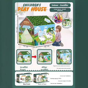 Cha mẹ con tương tác trong nhà miễn phí tự làm graffiti trẻ em Lều dễ dàng lưu trữ có thể giặt trò chơi Lều đồ chơi - Product Image 6