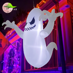 Decoración Colgante para Ventana de Halloween 2026, Diseño de Fantasma con Iluminación LED, Modelo Inflable - Product Image 1