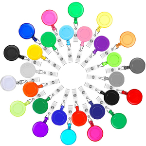 Porte-badge rétractable en plastique rond promotionnel, porte-badge coloré - Product Image 3