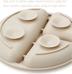 Usine personnalisé sans BPA bébé alimentation enfant en bas âge dîner collant compartiment aspiration enfants Silicone plaque divisée avec couvercle pour les enfants - Product Image 4
