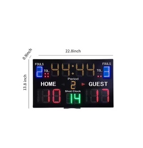 Marcador de baloncesto digital electrónico con pantalla LED de escritorio portátil con control remoto y temporizador de Cuenta regresiva y reloj de tiro de 24S - Product Image 1