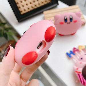 2022 nuevos estilos 3D <span class=keywords><strong>de</strong></span> dibujos animados lindo diseños <span class=keywords><strong>Kirby</strong></span> carácter manga protectora cubierta para los AirPods Pro tableta amortiguador Tech accesorio beige Rojo Negro compruebe Tartan tableta amortiguador caso - Product Image 3