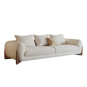 Sofá de Tres Plazas en Forma de L, Estilo Italiano Minimalista Moderno, Estructura de Madera, Tapizado en Lana de Cordero, Ecológico, <span class=keywords><strong>para</strong></span> Hotel, Apartamento, Sala de Estar - Product Image 5
