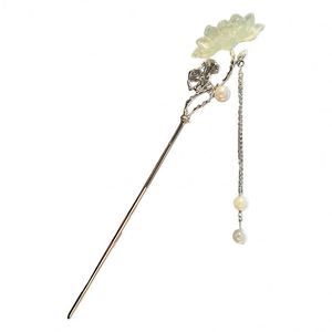 Horquilla colgante con diseño de loto de estilo chino antiguo, elegante accesorio para el cabello Hanfu para mujer, horquilla con movimiento, adorno Hanfu - Product Image 5