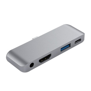 Hub 4 en 1 type c + USB3.0 + type c + adaptateur de station audio jack 3.5mm pour nouvel ipad surface <span class=keywords><strong>google</strong></span> Lumia samsung - Product Image 2