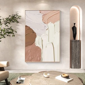 Pintura Abstracta con Textura, Impresión en Lienzo al Óleo, Marco Rectangular Negro, Decoración de Pared para Sala de Estar - Product Image 3