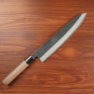 Couteau de cuisine Gyuto Tosa-uchihamono, forgé à la main, en acier au carbone, manche en bois, écologique, ambidextre, moderne, Japon - Product Image 1