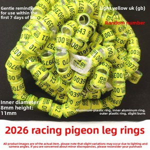 Anillo de Aluminio y Plástico para Patas de <span class=keywords><strong>Palomas</strong></span>, Redondo, para Cría y Competición, 2026 - Product Image 2