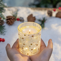 Luxuriöses Hochwertiges Eingebautes LED-Licht Sojawachs Becherförmiges Halbhandgefertigtes Duftkerzen-Geschenkset Weihnachts- & Valentinstags-Dekoration