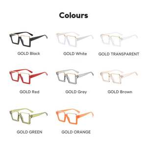 Lunettes de soleil tendance 2025 pour femmes, monture large, UV400, carrées, en métal, anti-lumière bleue, avec logo personnalisé - Product Image 4