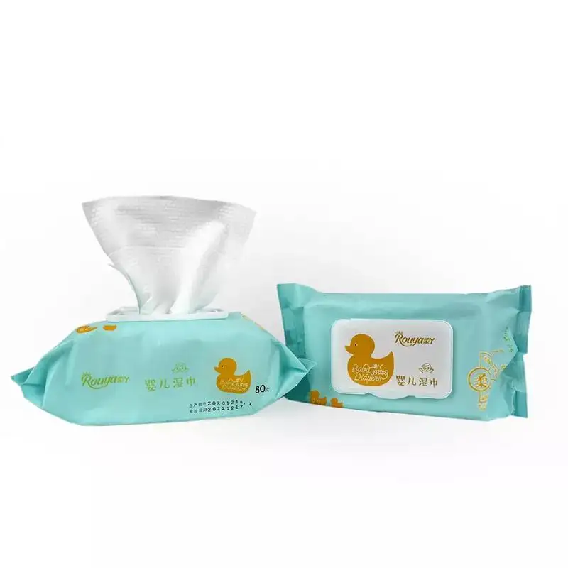 Hot Koop Fabriek Levering Groothandel Goedkope Natte Tissue Wegwerp Een Grade Huid Zacht Ademend Baby Natte Handdoek