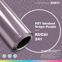 KUCAI 5*59ft Film de protection et de recouvrement pour voiture en vinyle PET satiné super brillant, finition violet raisin fumé