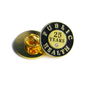 Custom Die Struck Soft Hard Enamel Lapel Pin With Crystal Stone Service Year Lapel Pin Medical Lapel Pin Badge