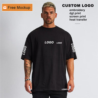 T-shirts de luxe impression personnalisée 100% coton blanc goutte épaule T-shirts impression sur demande t-shirt surdimensionné pour hommes