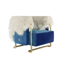 Chaise canapé simple de luxe légère Chaise longue en peluche moderne simple Mobilier en acier inoxydable créatif de designer italien