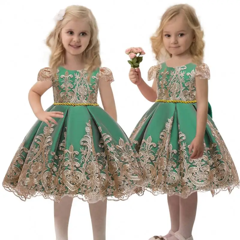 High quality Baby Princess Dress Baby Dress Bowknot Luxury Baby Dress With Lace 7933