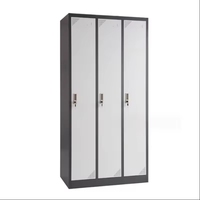 Armoires de rangement en métal personnalisées à 3 portes en acier pour gymnases, bureaux d'école et vestiaires du personnel