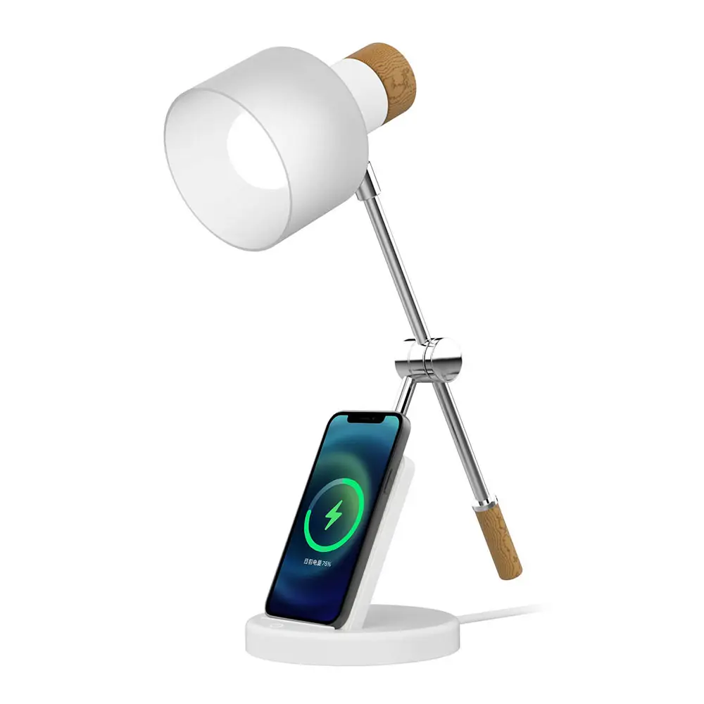 LED Desk Lamp with Wireless Charger, Modern Eye-Caring Desk Lamps for Home Office, Table Lamp with Touch Control