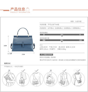 New Genuine Leather Lady Shoulder <b>Bag</b> Fashion Vintage Messenger <b>Bag</b> <b>for</b> Women Luxury Crossbody <b>Bags</b> Designer Handbags - Product Image 3